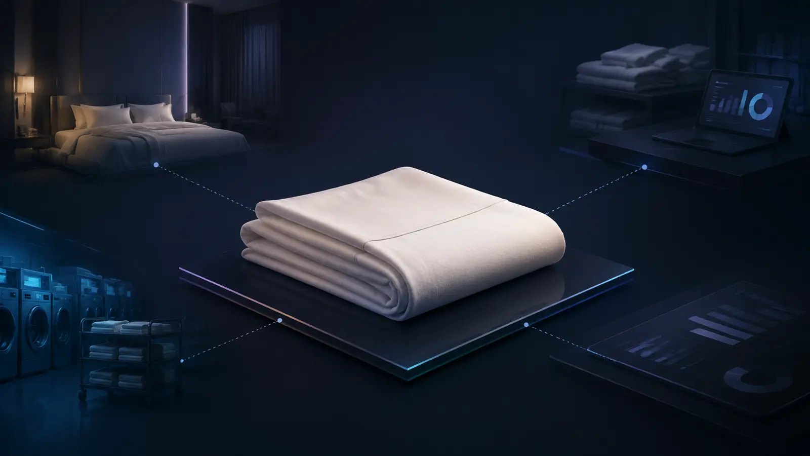 Hotel textiles represented as a managed operational asset