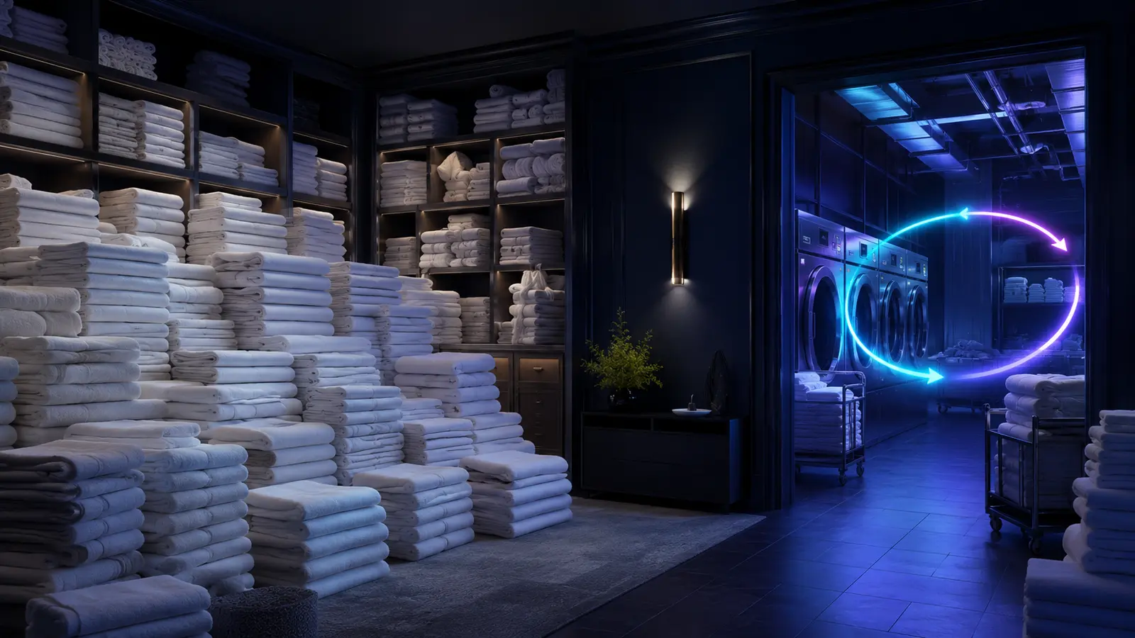 Excess rented hotel textiles circulating through the system