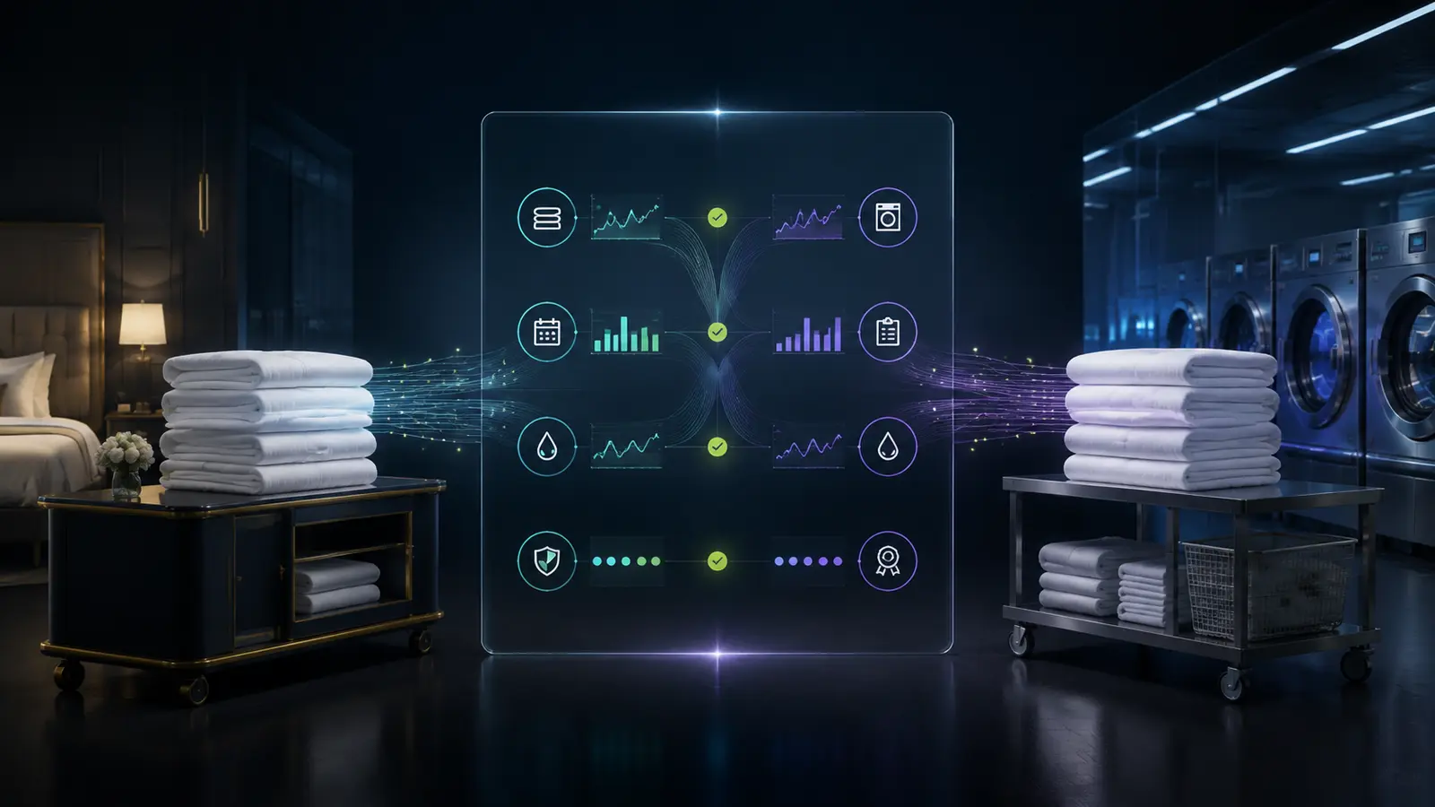 Shared textile information connecting hotel and laundry