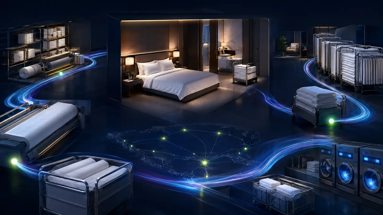 Responsive textile supply aligned with hotel demand