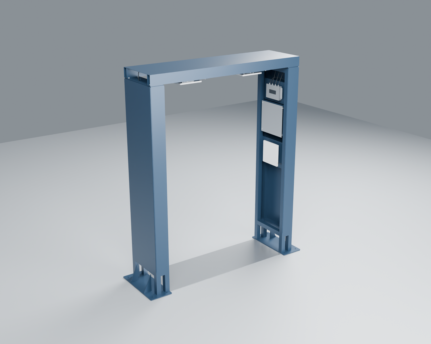 Complete Florence R01 three-piece industrial portal with cased reader, inward-facing antennas and no integral display