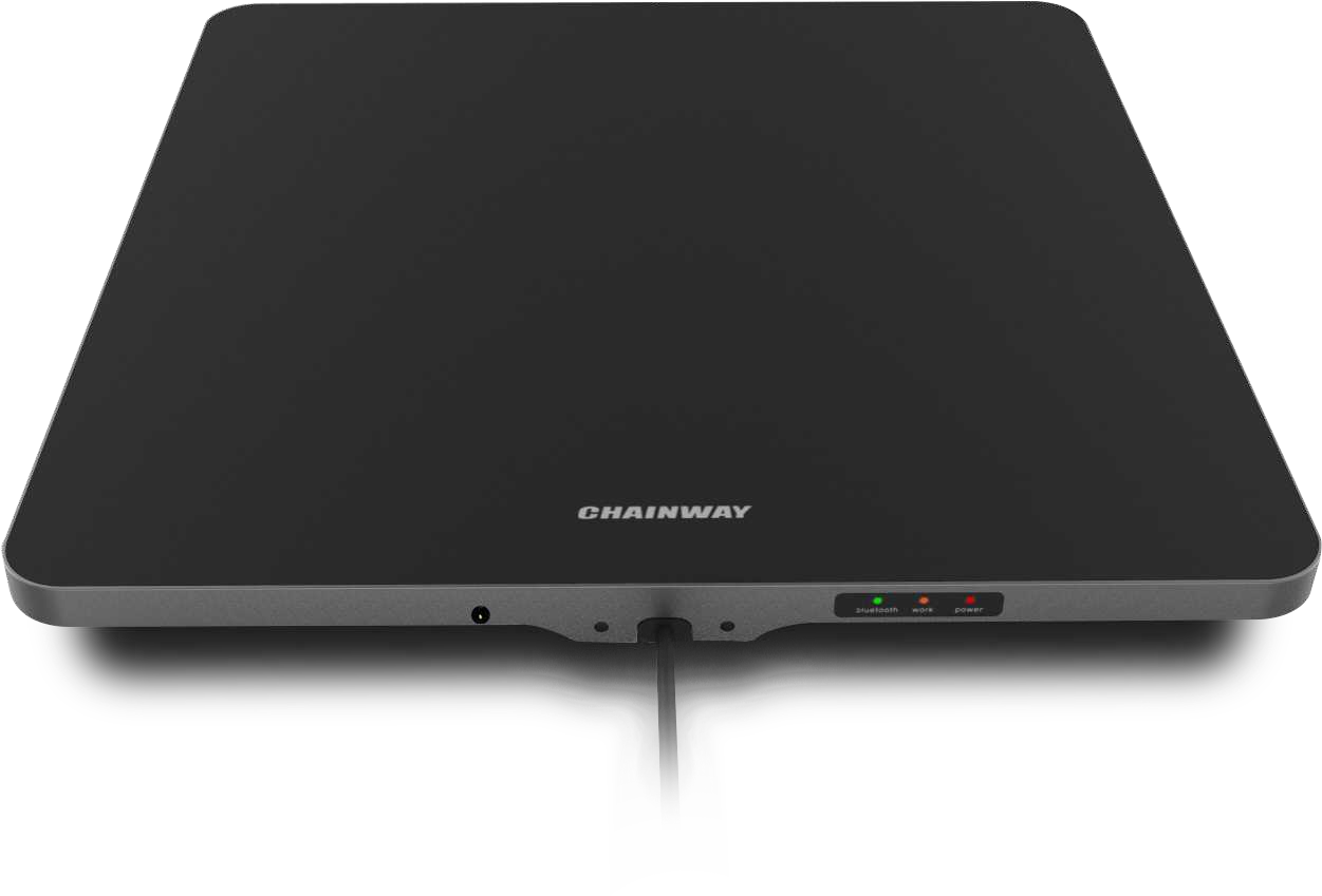 Complete black Chainway R3 integrated desktop RFID reader with manufacturer branding, front indicators and cable